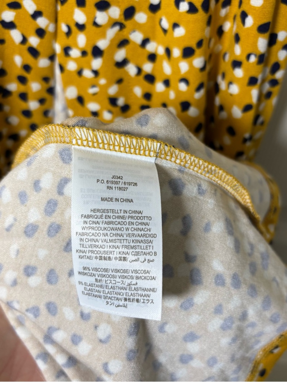 Boden Wrap Dress Cassia Jersey Knit Sz 6P Midi Yellow Polka Dot Cocktails Party - Picture 9 of 10